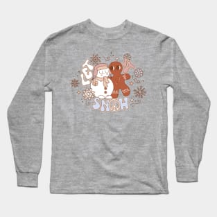 Let It Snow Gingerbread Snow Man Long Sleeve T-Shirt